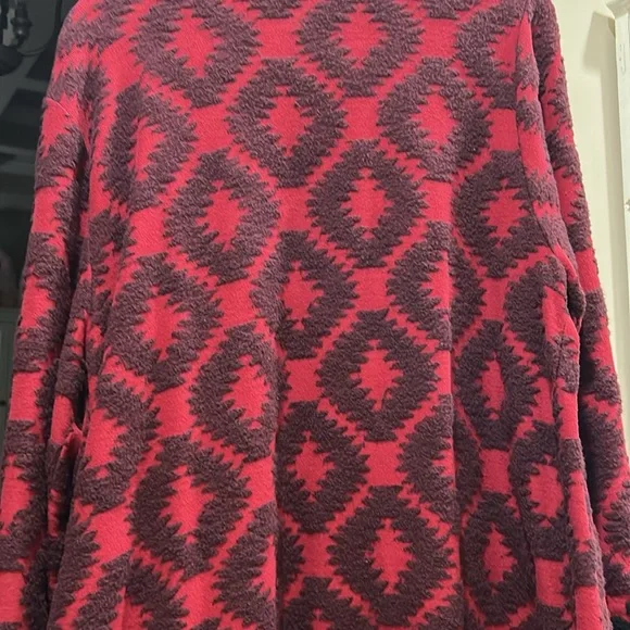 Lucky Brand Red and Black Geometric Cardigan plus size 3X - Picture 4 of 5